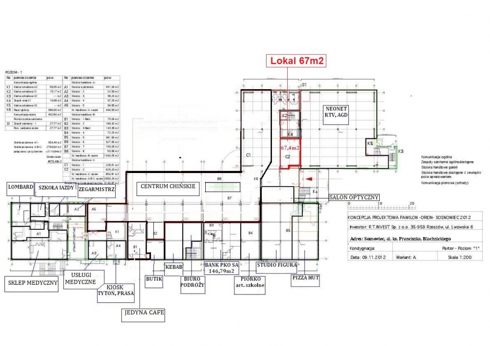 Wynajmę lokal ok. 67m2 na parterze w Sosnowiec (dawny ORION) - 2