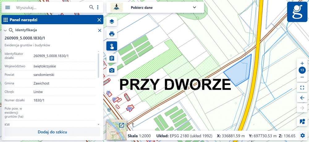 Działka budowlana z warunkami zabudowy 1330m Linów 1830/1 - 3