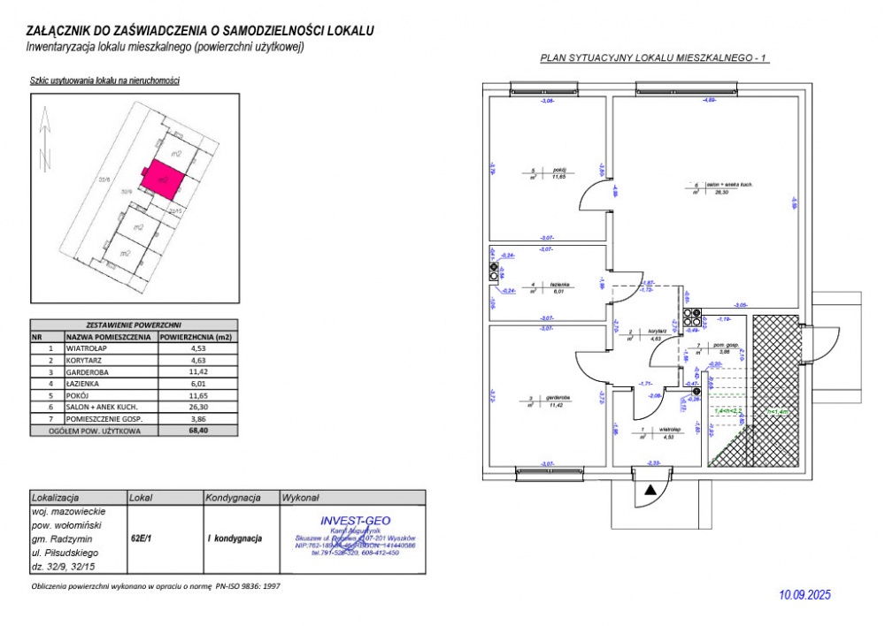 Mieszkanie, Radzymin ul. Piłsudskiego 62 E / 1 , trzy pokoje, 68,40 m2 - 12
