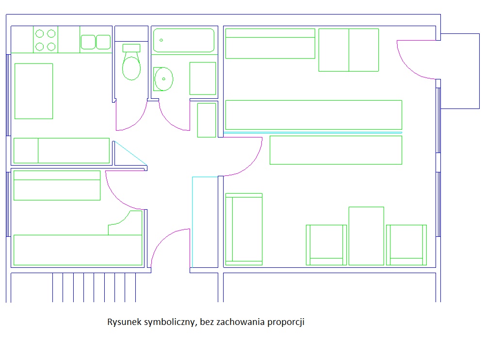 Do sprzedania mieszkanie w Tarnobrzegu, M. Dąbrowskiej, 48m2, 3 pokoje - 1