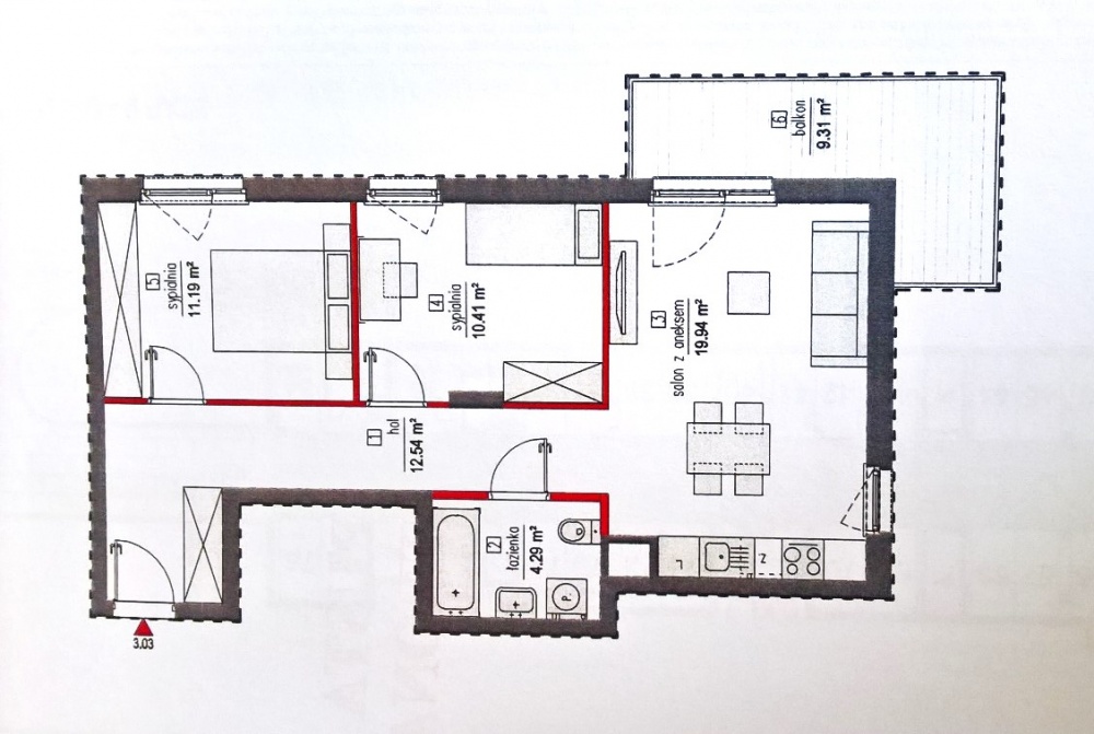 SUPER CENA do 24 listopada 2025 / NOWE 3 POKOJOWE "APARTAMENTY OSTRÓDZKA" - 2