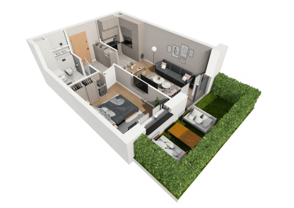 ŁADNE / NOWE MIESZKANIE 40m2  Z OGRÓDKIEM / BLISKO METRA  - 4