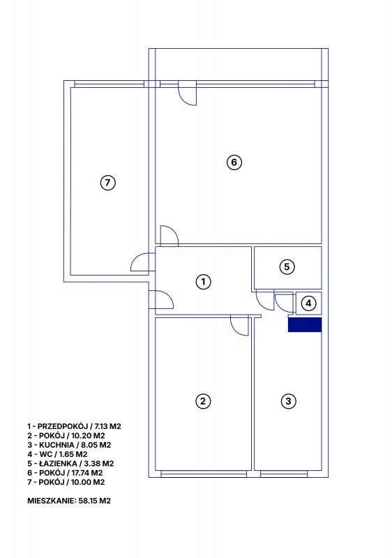 Przestronne 3-pokojowe mieszkanie - 58.15 m2 / Centrum Wyszkowa - 8