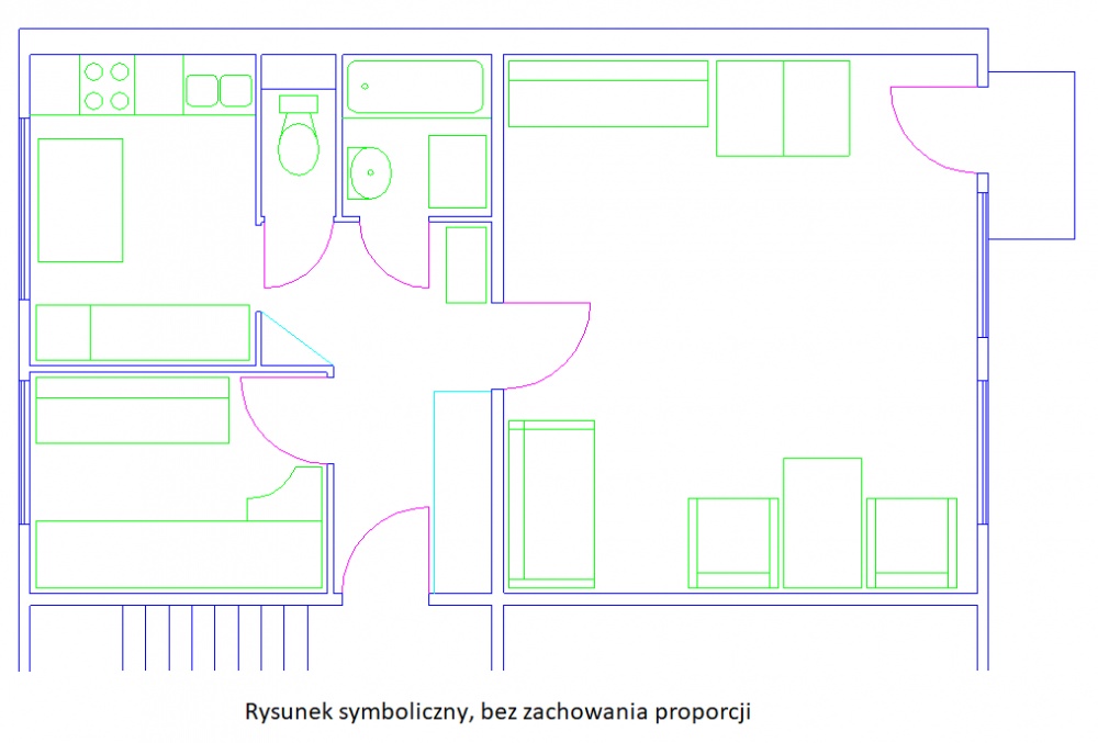 Do sprzedania mieszkanie w Tarnobrzegu, M. Dąbrowskiej, 48m2, 2 pokoje - 2