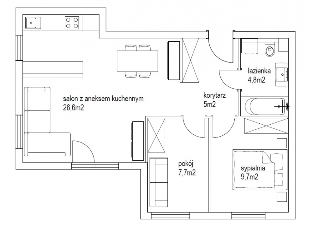 Słoneczne mieszkanie 3-pokojowe, 56,16m2+komórka+miejsce postojowe - 18