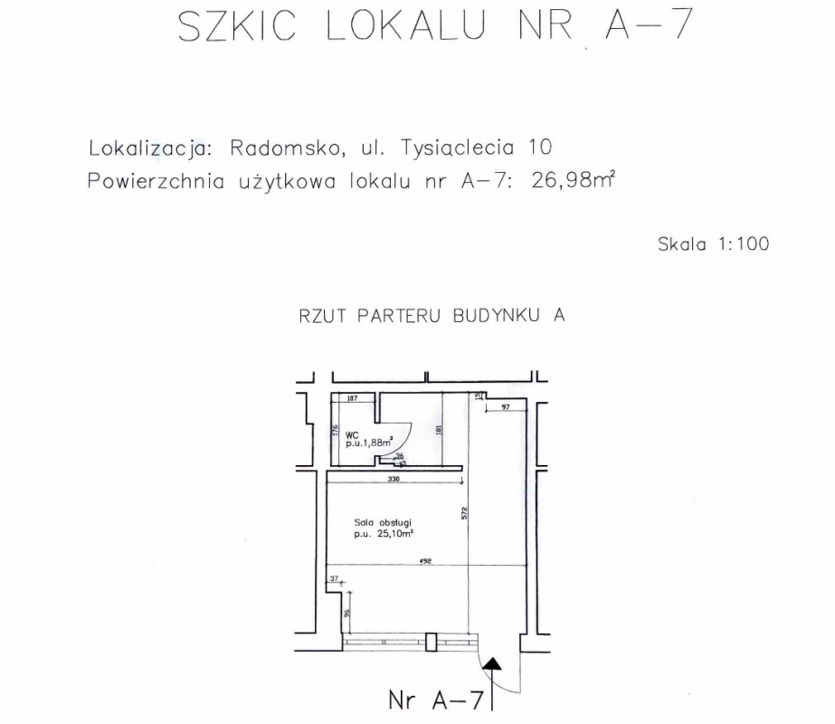 Lokal usługowy na sprzedaż / Radomsko, ul. Tysiąclecia / "Ryneczek" - 1
