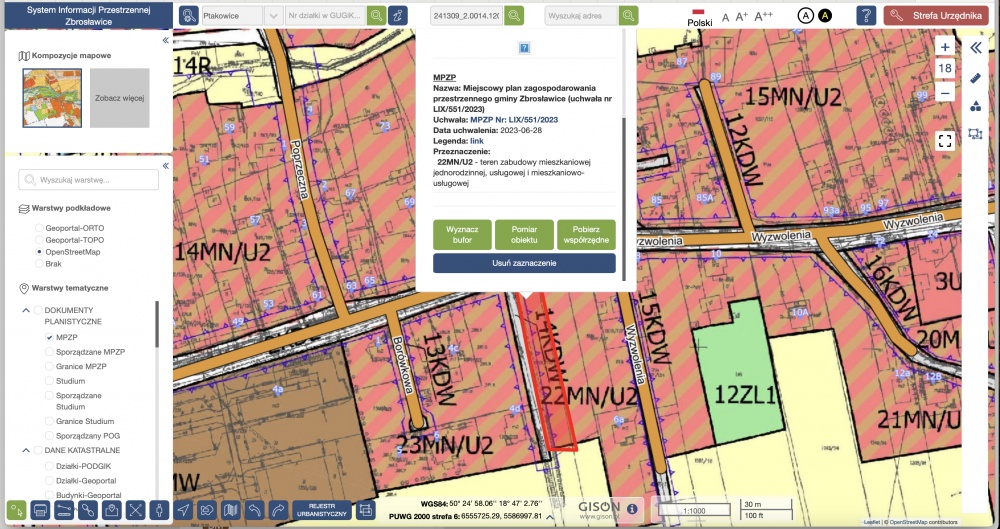 Działka budowlana 1399 m² MPZP 22MN/U2 Bliźniaki Droga wzdłuż działki - 6