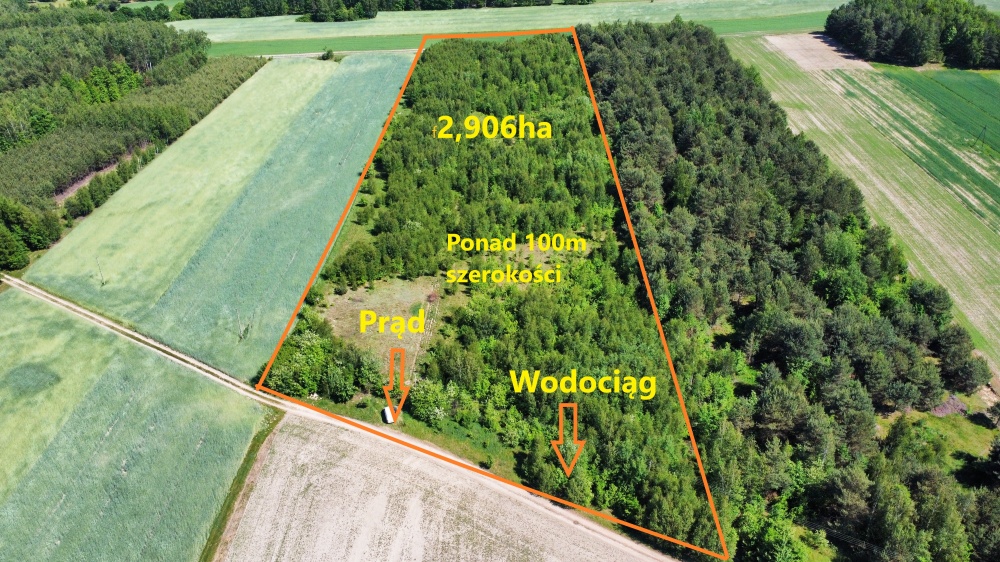 Duża szeroka działka 6.67ha wz na 4 domy media , cisza las - 0