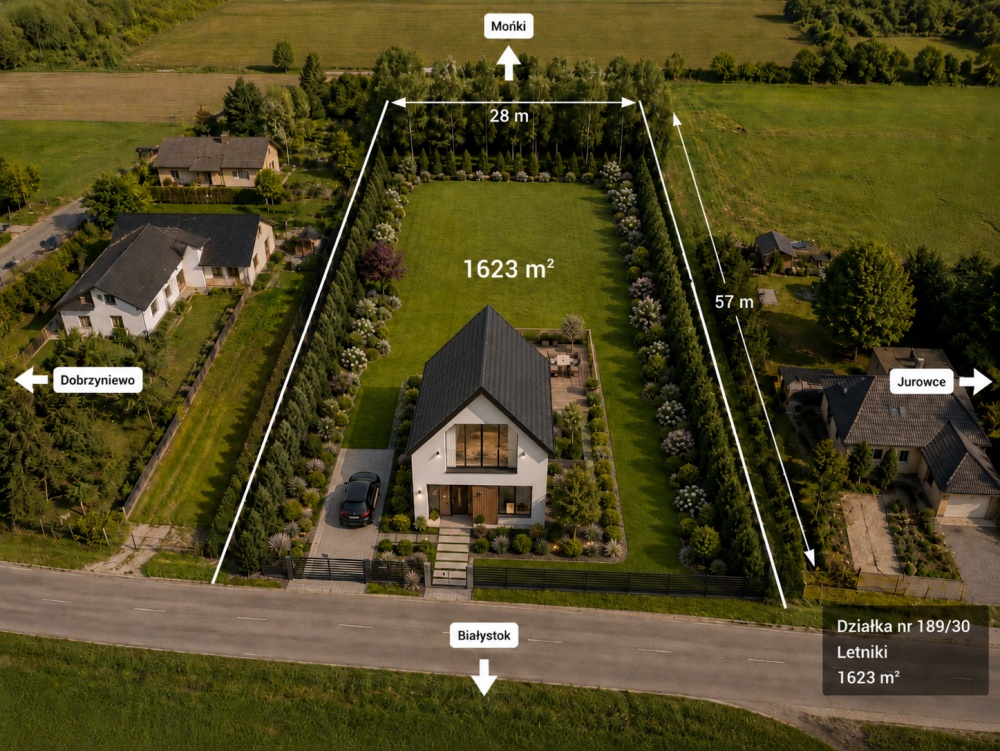 Działka 1623 m² Letniki - WZ, media, asfalt, sklep i autobus 150 m - 4