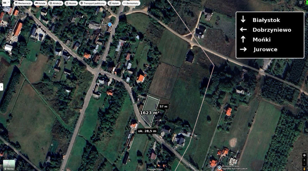 Działka 1623 m² Letniki - WZ, media, asfalt, sklep i autobus 150 m - 1