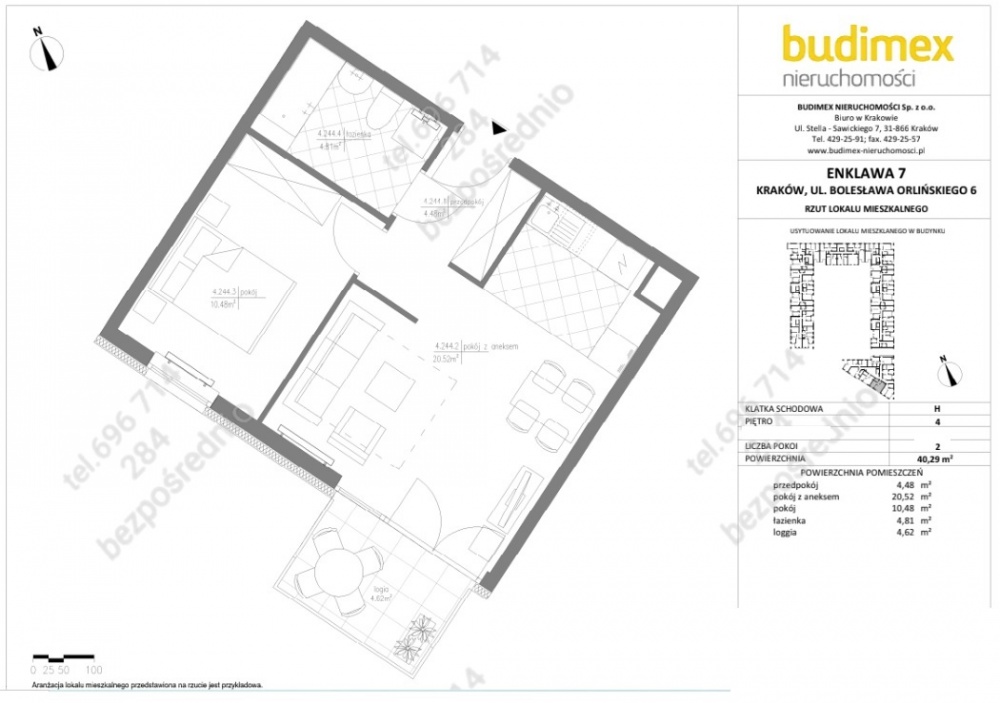 Orlińskiego mieszkanie/komórka 40,29m²/1,98m² - 1