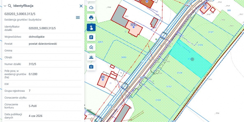 DZIAŁKA BUDOWLANA 12ar - Piskorzów / gmina Pieszyce / powiat Dzierżoniów - 1