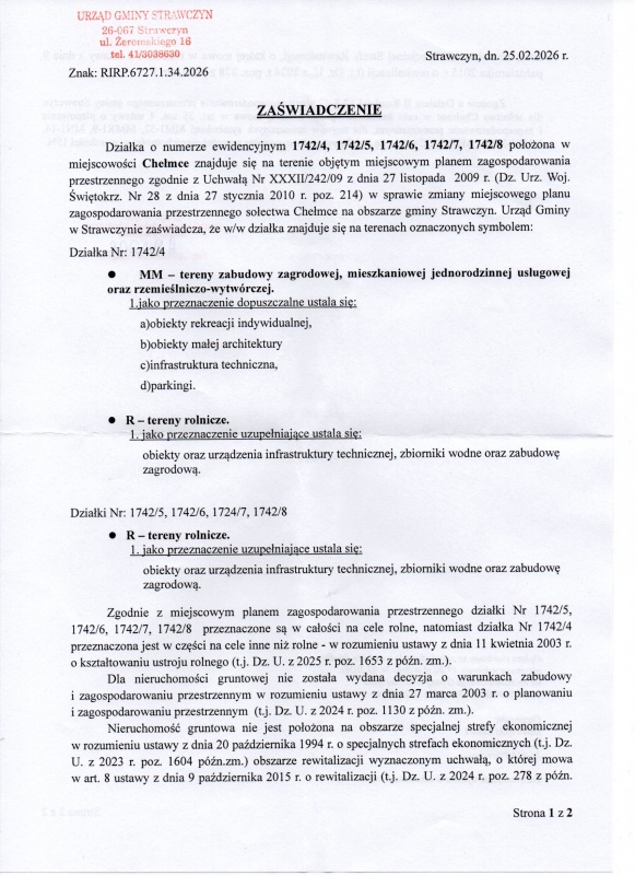 37zł/m.kw, 10km od Kielc - 5