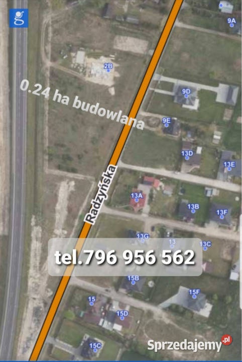 Dzialka budowlana 24ary Rzeczyca Miedzyrzec Podlaski Radzynska okazja - 0