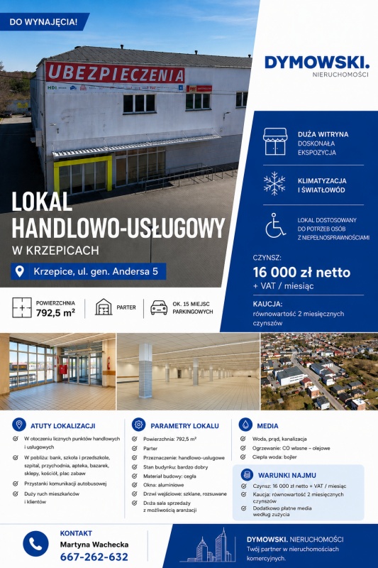 ? Lokal handlowo-usługowy do wynajęcia | Krzepice, ul. Andersa 5 - 0