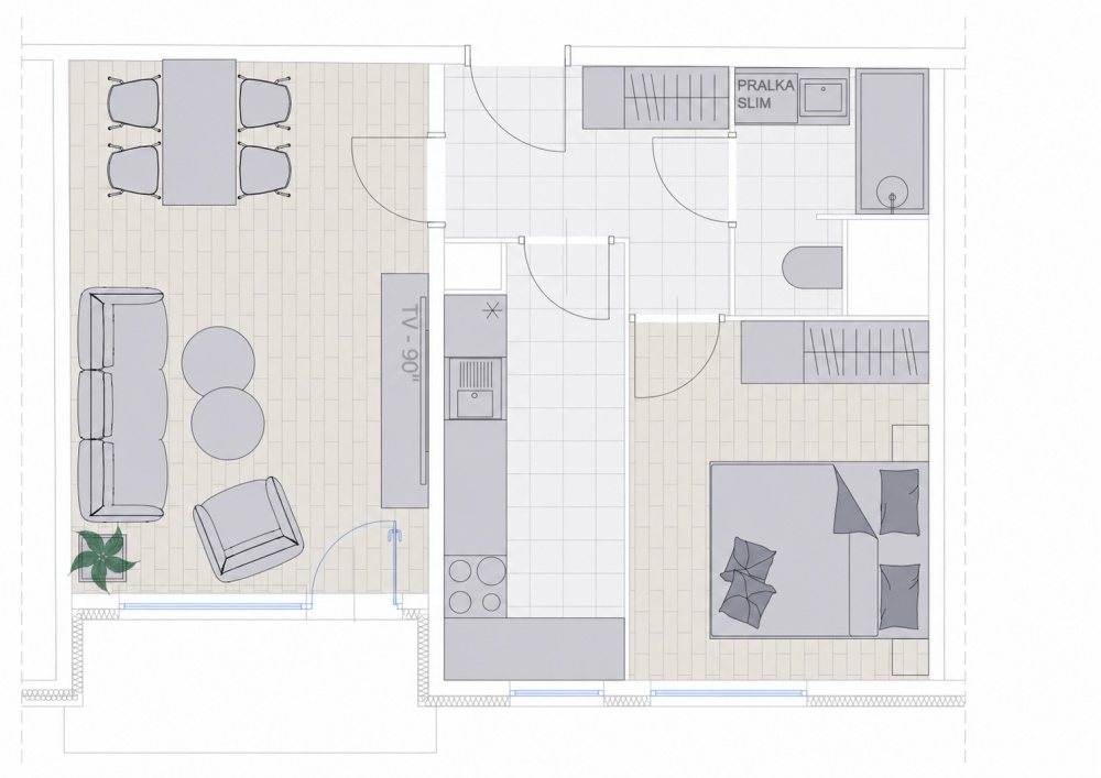 43,8 m² | 3 pokoje | loggia | Stegny | piętro 9 | widok po horyzont - 7