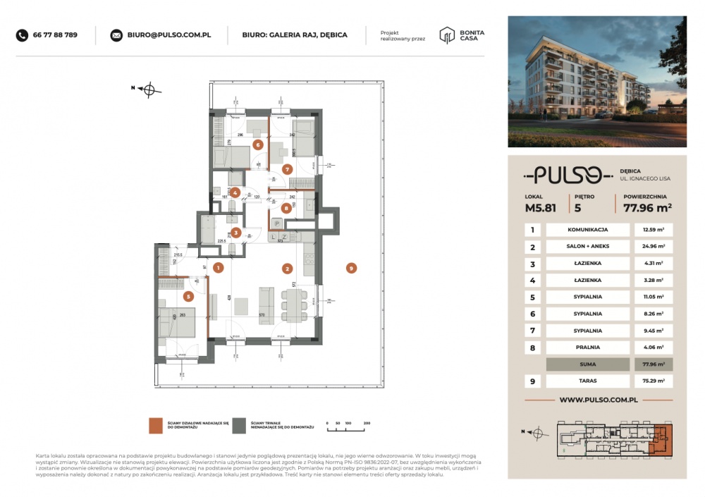 	4 pokoje z tarasem 77,96 m² | Apartament PULSO Dębica | bez prowizji - 2