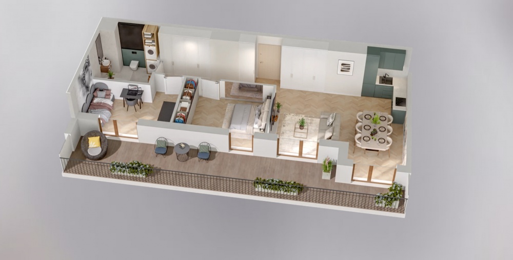 APARTAMENT 68,21 m2 - 3 POK + TARAS  28,74m2 - 5