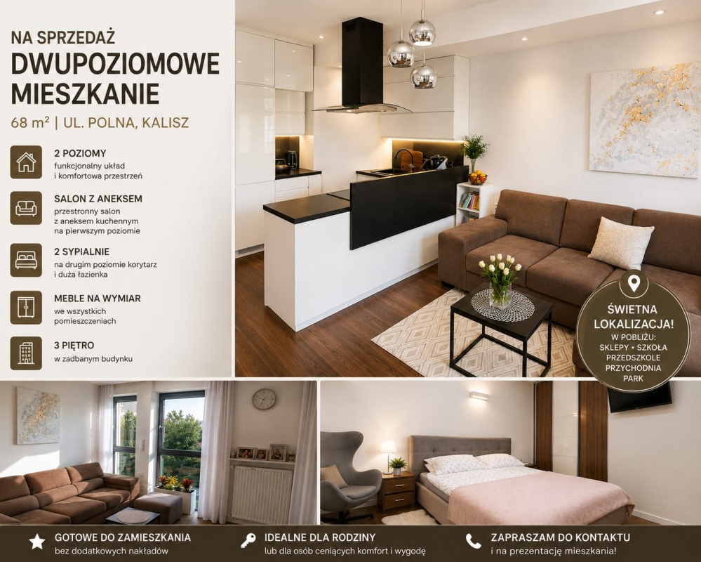 Mieszkanie dwupoziomowe Polna 28, Kalisz 68m. - 0