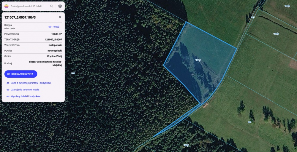 Działka Piorunka 16,33ha  - 2