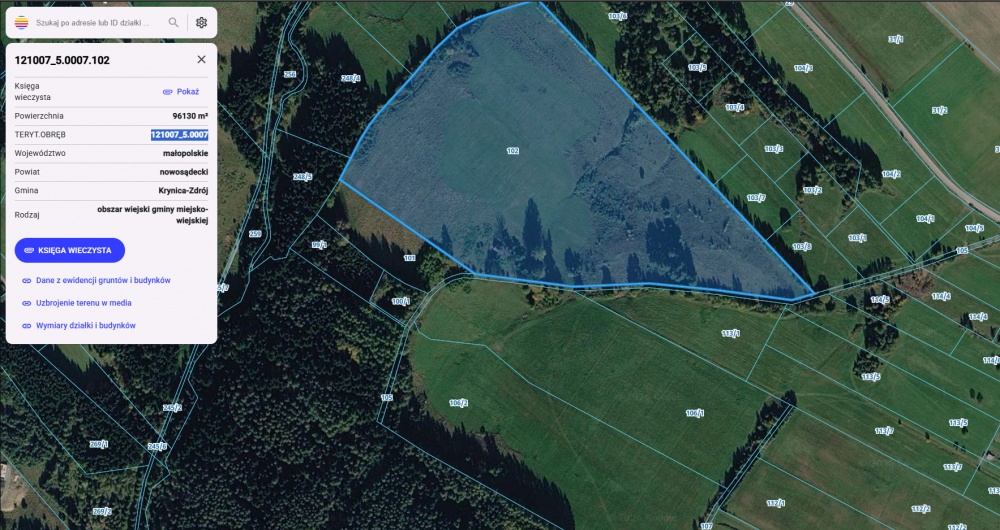 Działka Piorunka 16,33ha  - 0