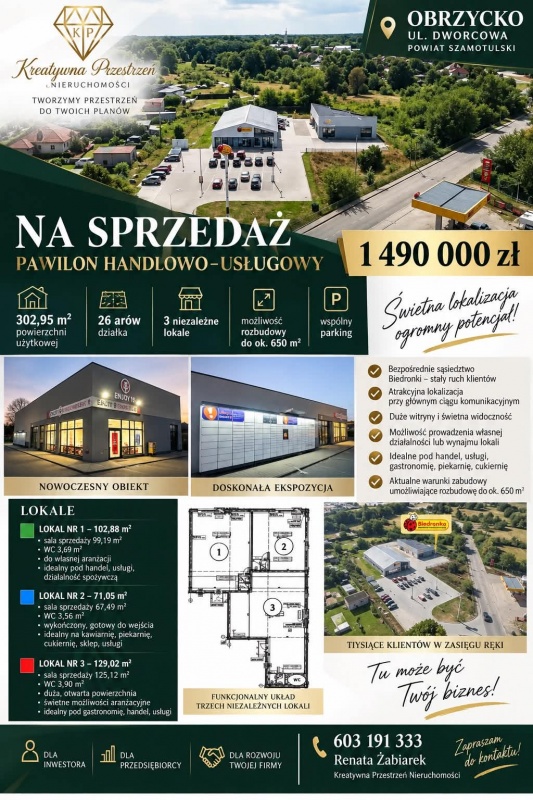 Na sprzedaż pawilon handlowo-usługowy Obrzycko - 0