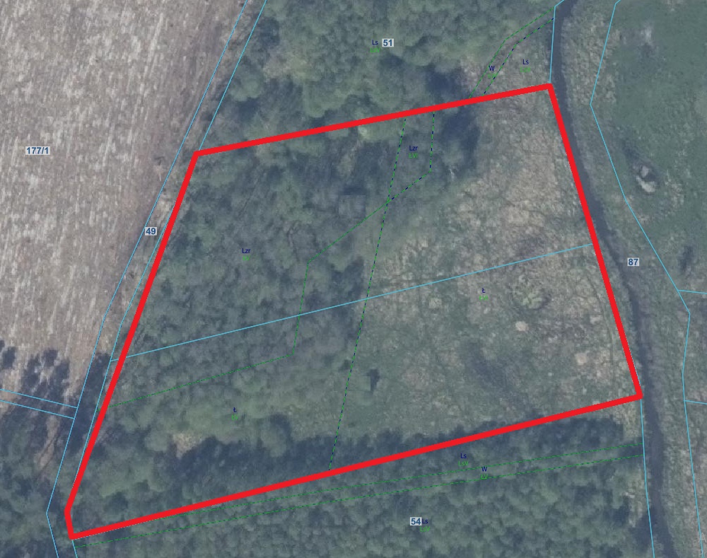 1,2 ha 50tys Nowogard, Osina, nad rzeką bezpośrednio - 0